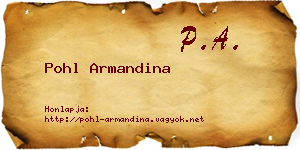 Pohl Armandina névjegykártya